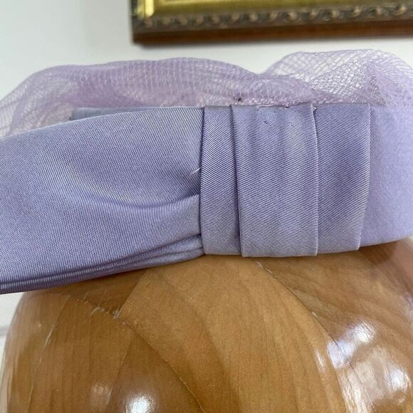 Vintage 60s Lavender Pastel I Dream of Jeannie Mesh Hat Topper Small - Picture 8 of 12